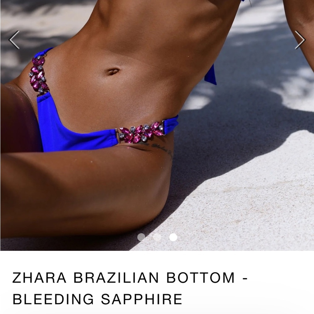 Zhara Brazilian Bikini Bottom - Bleeding Sapphire by Bahimi in Royal Blue